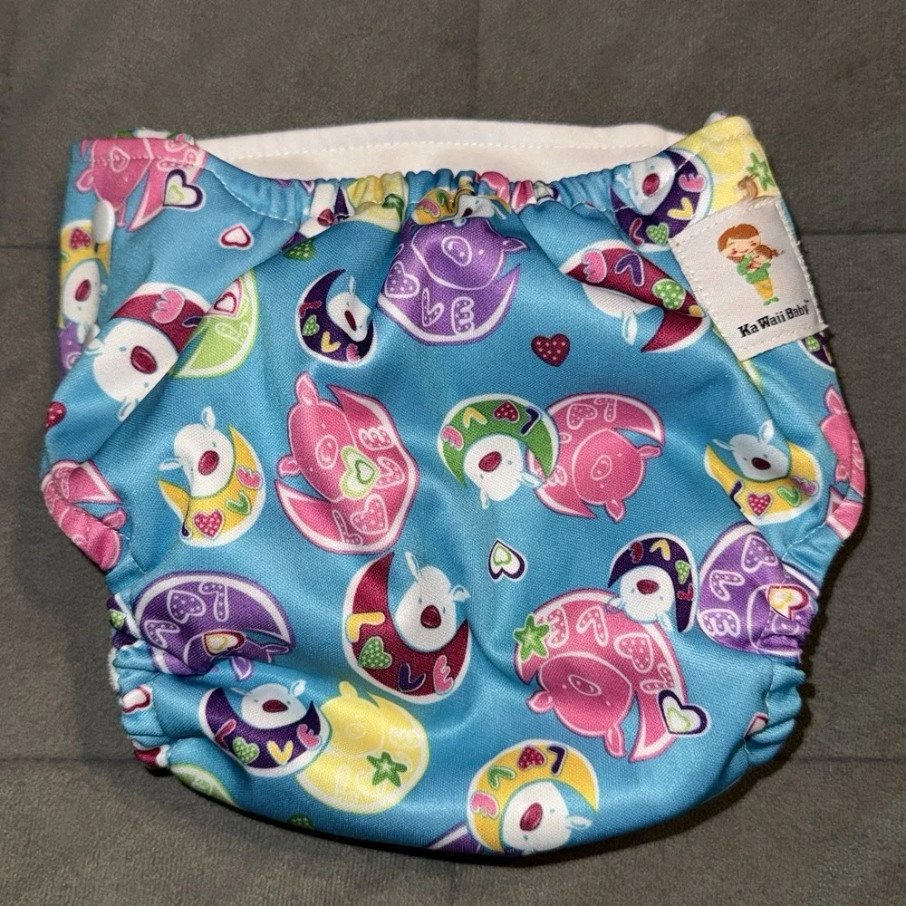 Cloth Pocket Diapers Bumkins Wonder‎ Woman & Kawaii Prints Lot of 5
